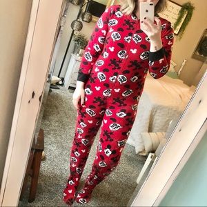 Mickey Fleece Footed Pajama-Size Large